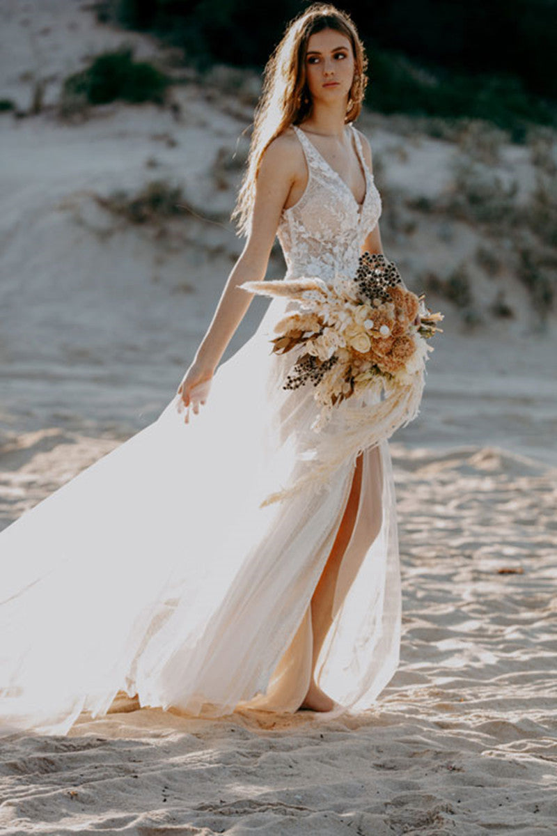 LTP0806,Ivory wedding dress v-neck bridal gown tulle lace wedding dresses